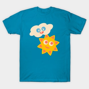 SUNNY WITH CLOUDY PERIODS Cute Kawaii Sun and Cloud for Kids and Adults - UnBlink Studio by Jackie Tahara T-Shirt